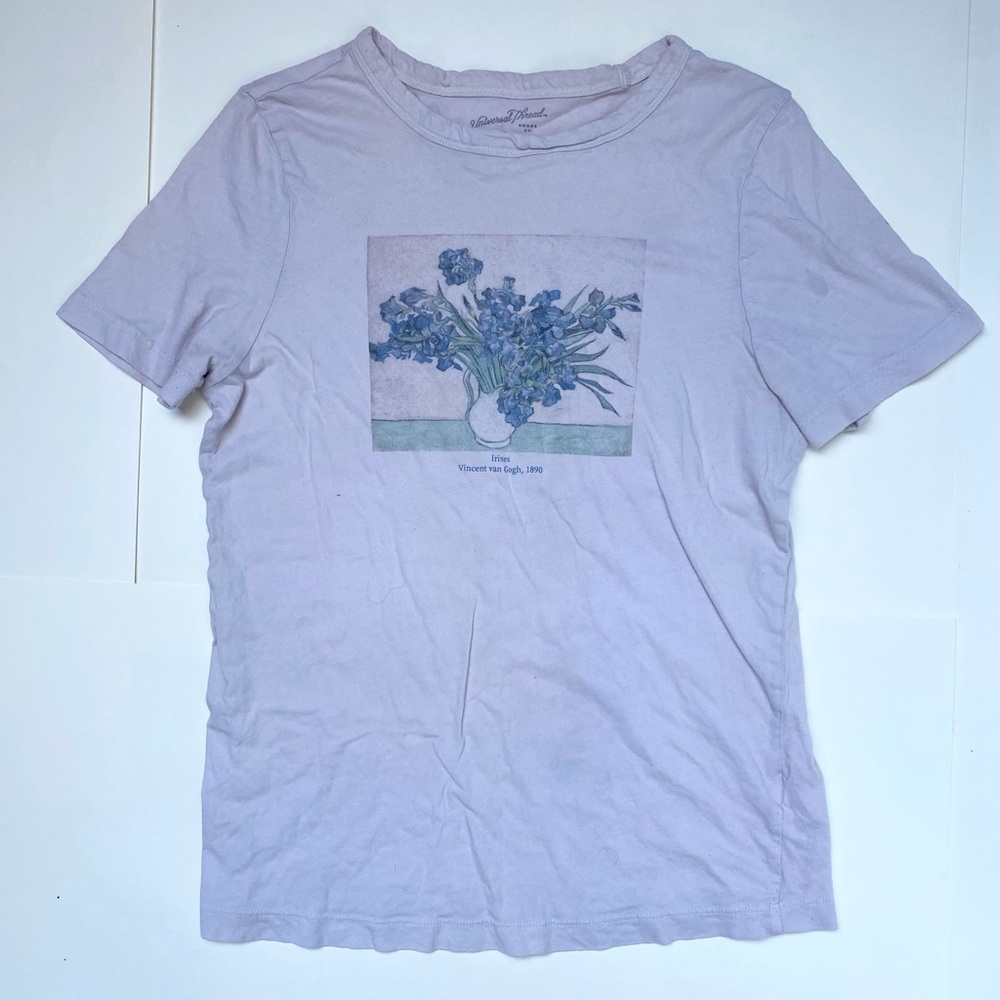 Lavender Graphic T-Shirt with Floral Design